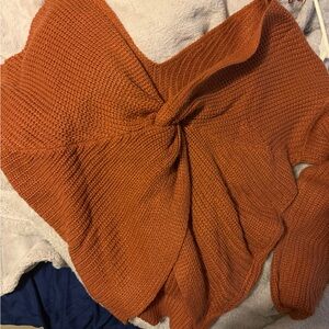 Cozy Orange Knit Sweater